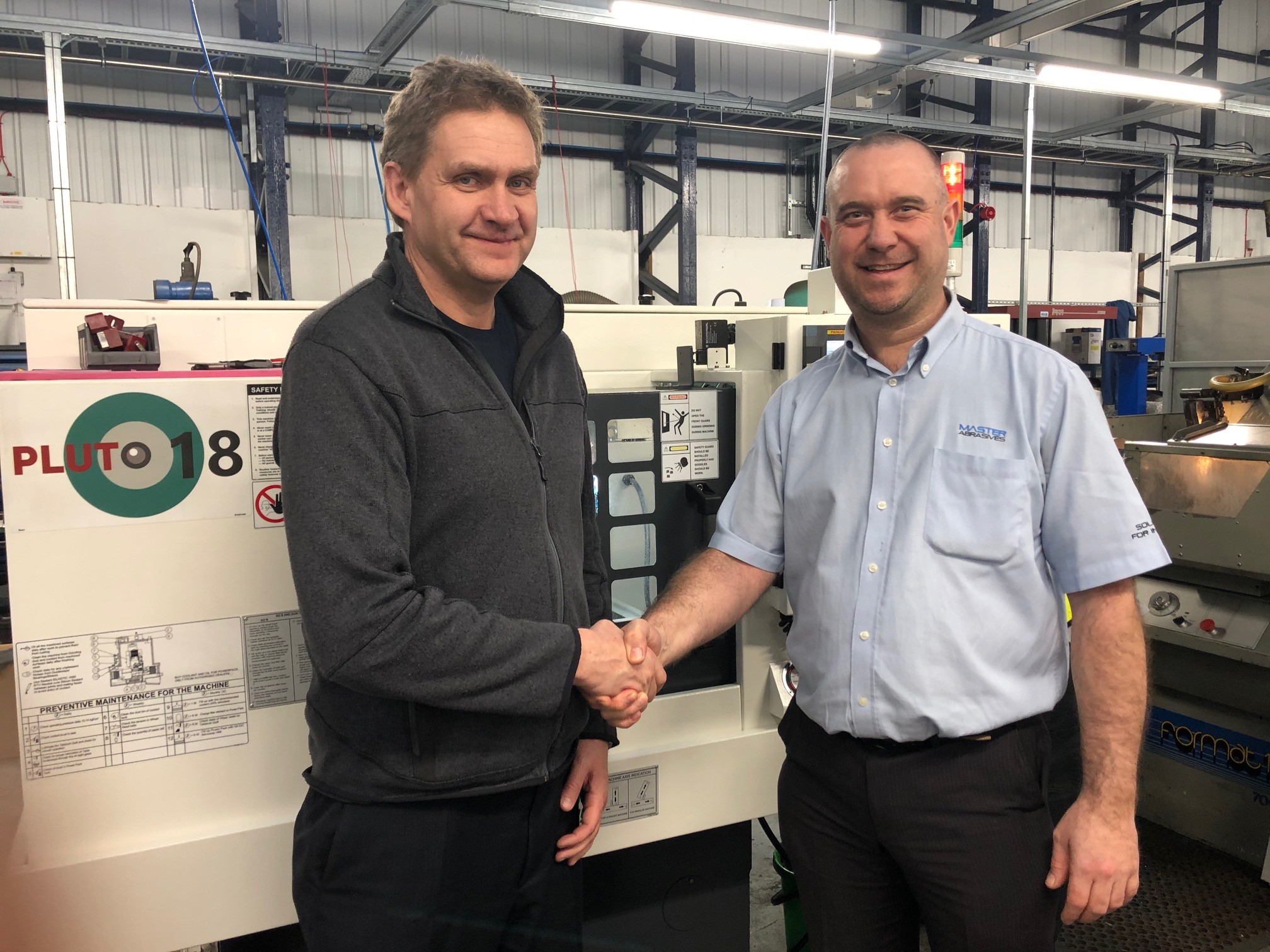 Andreas Hohmann, Managing Director at Total Carbide, and Ian Meredith, Applications Engineering Manager at Master Abrasives