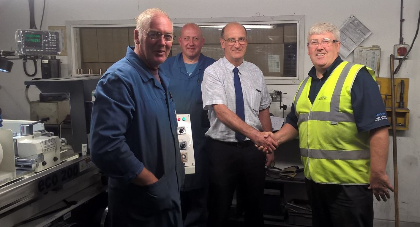 Cengar’s engineers Martyn and Jason and Production Manager Steve Randerson with Master Abrasives Applications Engineer, Martin Stevens