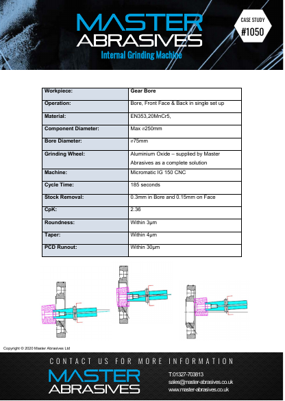 Internal Cylindrical Grinding Machine - Gear Bore - Case Study 1050