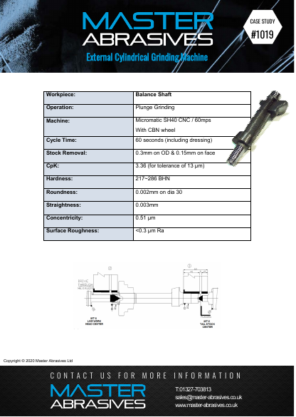 External Cylindrical Grinding Machine - Balance Shaft - Case Study 1019 