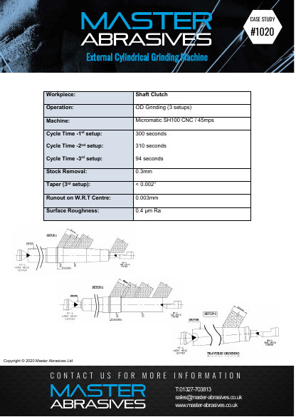 External Cylindrical Grinding Machine - Shaft Clutch - Case Study 1020