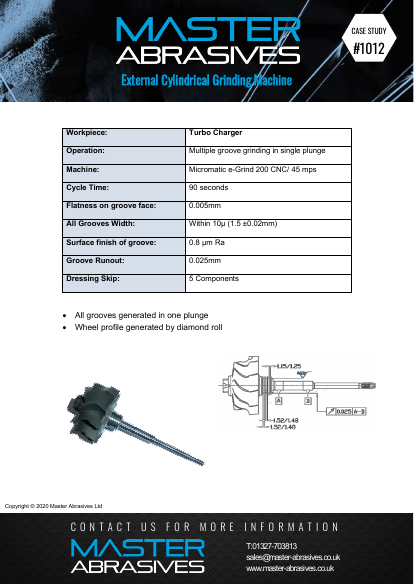 External Cylindrical Grinding Machine - Turbo Charger - Case Study 1012 