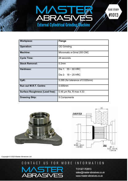 External Cylindrical Grinding Machine - Flange - Case Study 1013 