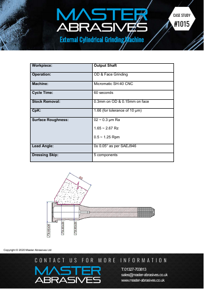 External Cylindrical Grinding Machine - Output Shaft - Case Study 1015 