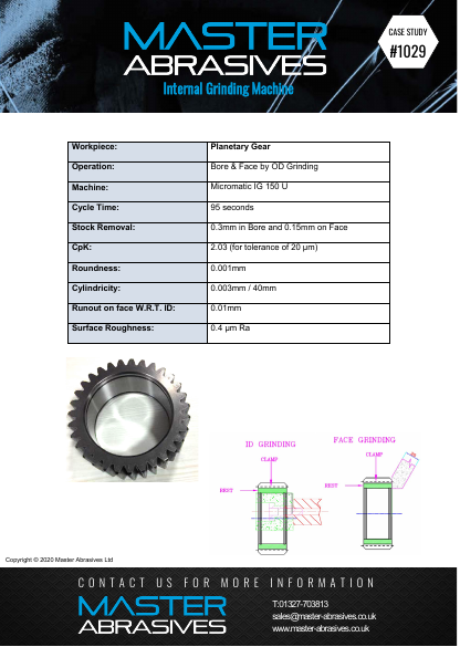 Internal Grinding Machine - Planetary Gear - Case Study 1029 