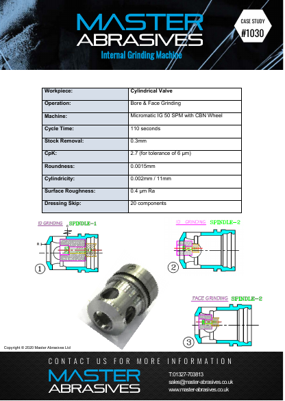 Internal Grinding Machine - Cylindrical Valve - Case Study 1030 