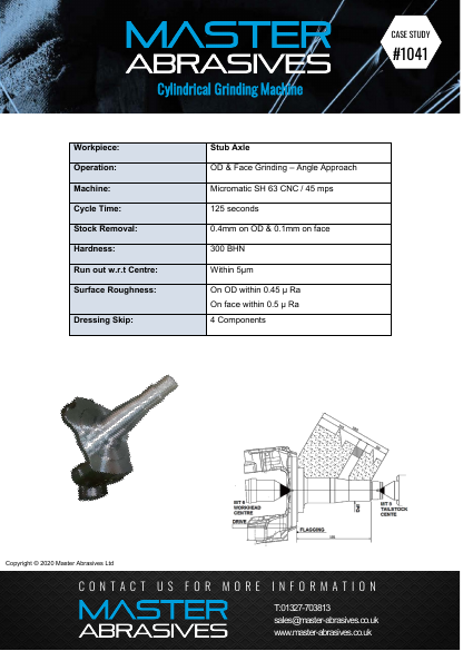 Cylindrical Grinding Machine - Stub Axle - Case Study 1041 