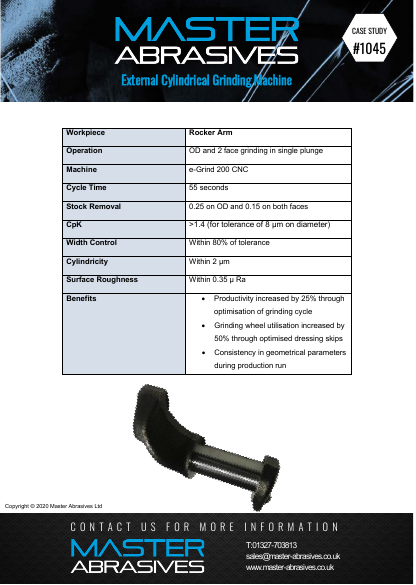 External Cylindrical Grinding Machine - Rocker Arm - Case Study 1045 