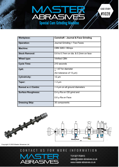 Special Cam Grinding Machine - Camshaft Journal & Face Grinding -  Case Study 1028