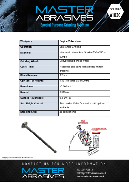 Special Purpose Grinding Machine - Engine Valve Inlet - Case Study 1036