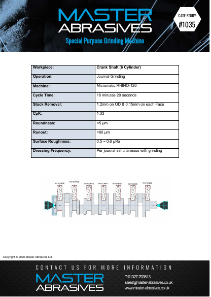 Special Purpose Grinding Machine - Crank Shaft 6 Cylinder - Case Study 1035 