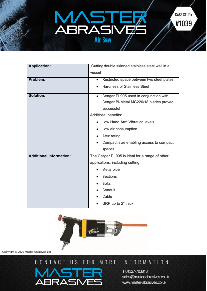 Air Saw - Stainless Steel - Case Study 1039 