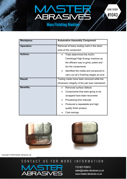 Mass Finishing Machine - Remove Tooling Marks - Case Study 1043 