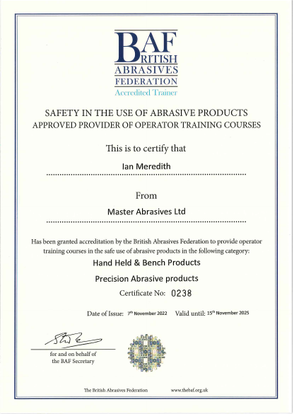 BAF Training Certificate