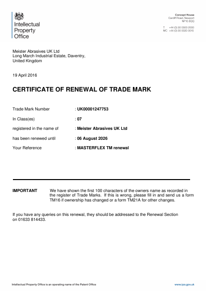 Masterflex Trademark 